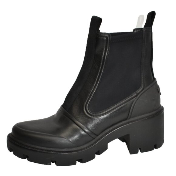 NEW! TORY BURCH Chelsea Lug Sole Ankle Boots 10.5 M Black Leather DD222B 83900 - Picture 3 of 6